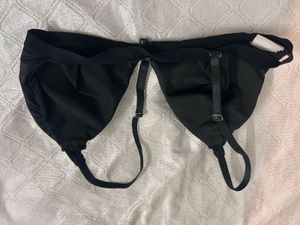 black padded front open bra
