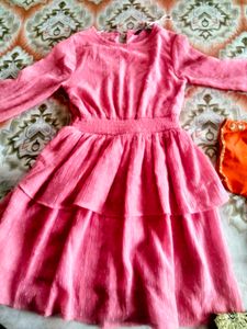 Pink Tiered Ruffle Dress