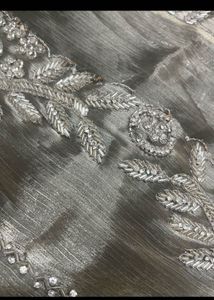 Embellished Grey Saree