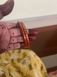 Red &amp; Gold plastic bangles