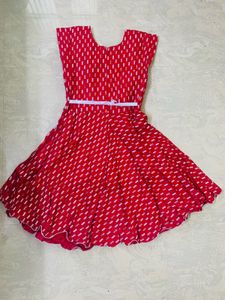 Cute Red &amp; White Patterned Dress