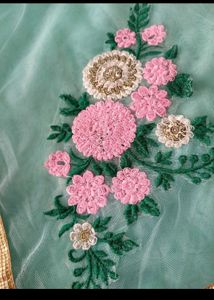 Embroidered Net Saree