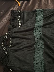 Black Top with Lace Detail