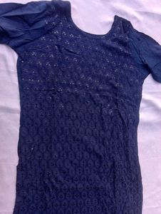 Elegant Navy Blue Embellished Kurta