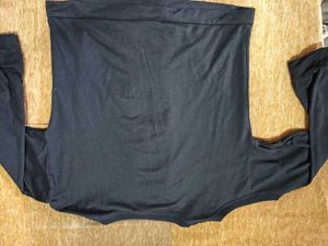 One Cold Shoulder Black Graphic Long Sleeve Top