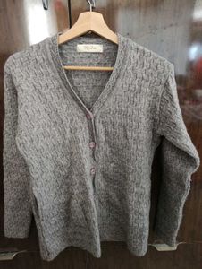 Gray Knit Cardigan for Women