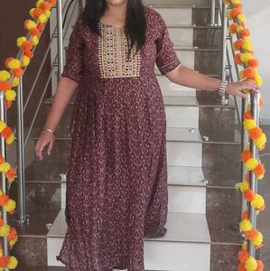 Ethnic Print Aalia Kurta (Side Cut) With Dupatta