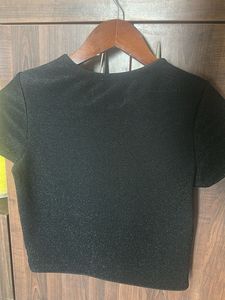 H&amp;M kids Sparkly Black Cropped Top