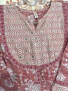 Pink Floral Print Kurta