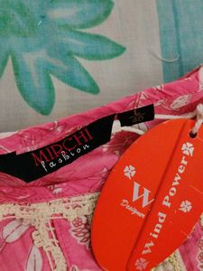 Elegant Peach Floral Kurta Set