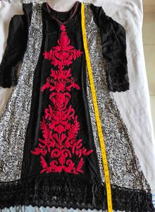 Embroidered Black Kurta