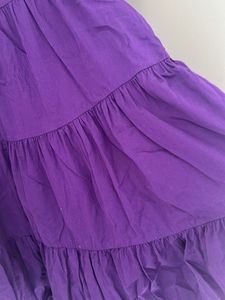 Purple Puff Sleeve Tiered Dress