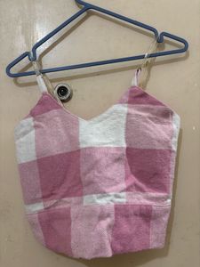 Pink shirt and crop top pair