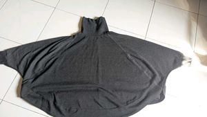 Cozy Gray Batwing Sleeve Sweater