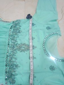 Elegant Aqua Embroidered Kurta Set