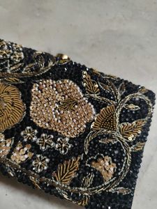 Embellished Black Evening Clutch