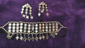 Elegant Mirror Work Necklace &amp; Earring Set