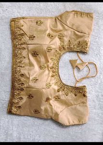 Embroidered Blouse Set - Gold &amp; Navy