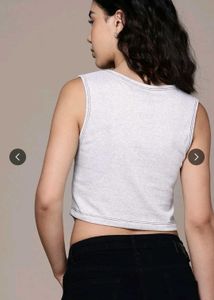 Grey Cropped Tank Top
