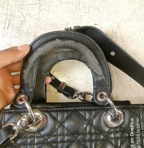 Christian Dior Black Cannage Quilted Handbag / Sho