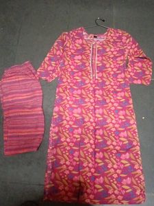 unused Floral Print Cotton Kurta set