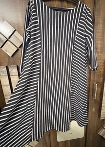Chic Striped Casual Dress plus size