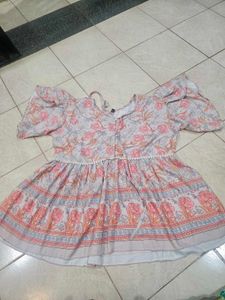 Boho Floral Print Kurta Top