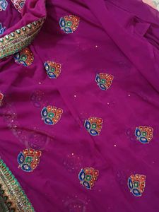 Vibrant Purple Embroidered Saree