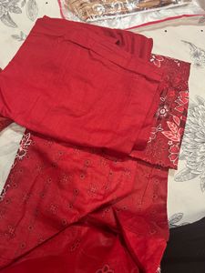 red kurti set