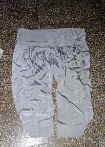 Gray Silk Palazzo Pants