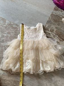 Cream Ruffle Tulle Dress