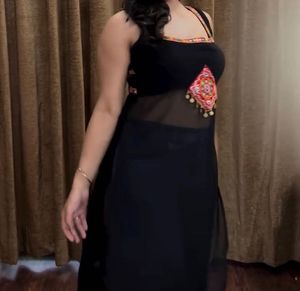 Stylish Black Kurta with Embellishment