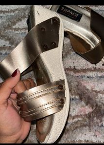 9SPACE Bronze Slip-On Sandals