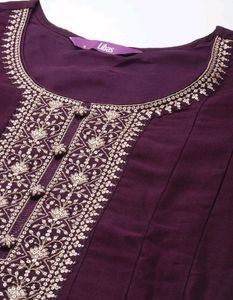 Libas heavy flare purple Embroidered Kurta Sets