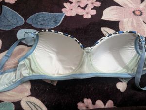 Blue leopard printed bra