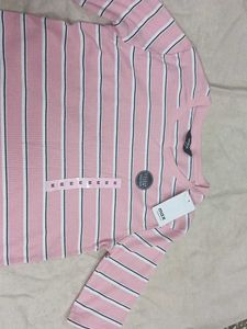 Pink Striped Long Sleeve Top