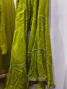 Embellished Lime Green sharara Set