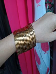 Brass Golden Tone Bangle Set 24 pcs