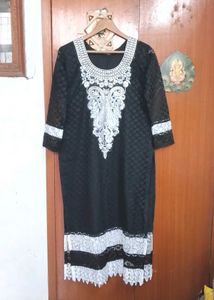 Brand new embroidery black long kurta salwar set