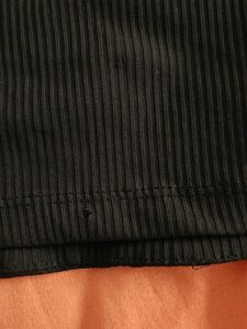 Ribbed Black Square Neck Top