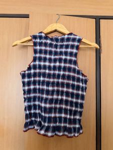 Chic Plaid Smocked Tank Top