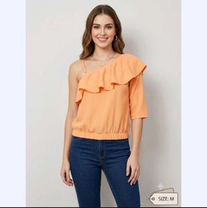 Chic One-Shoulder Ruffled Top