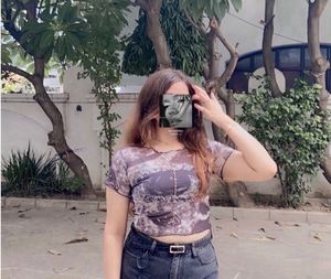Sheer Printed Mesh Top