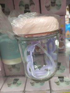 Korean Glass Water Bottle with Pink Lid