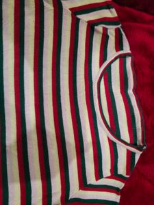 Retro Striped Tee with Denim