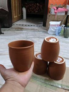 unused Terracotta Tea Cups - Set of 4