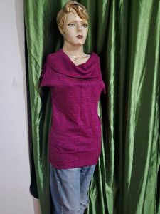 Cozy Magenta Cowl Neck Sweater