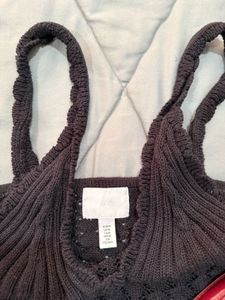 Black Knit Crop Top