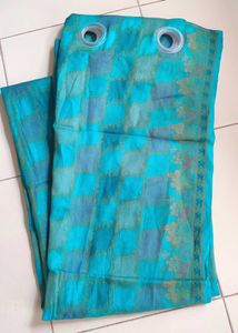 Blue Diamond Pattern Curtain