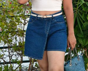 Stylish Denim Wrap Skirt